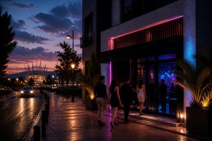 District Podgorica in District Podgorica: a weekend electronic-music club near the stadium