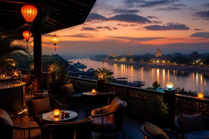 Le Cercle Hue Rooftop Bar in Le Cercle Hue Rooftop Bar: A Riverside Rooftop Stop at 11 Le Loi Street